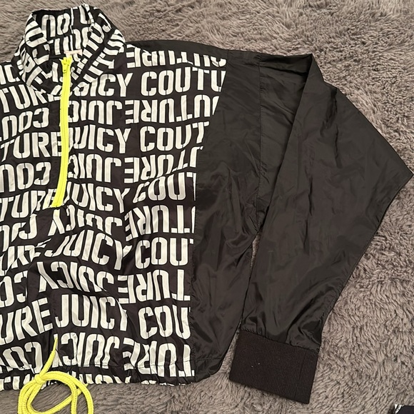 Juicy by Juicy Couture Colorblock Monogram Quarter Zip Windbreaker Size Small - Picture 5 of 7